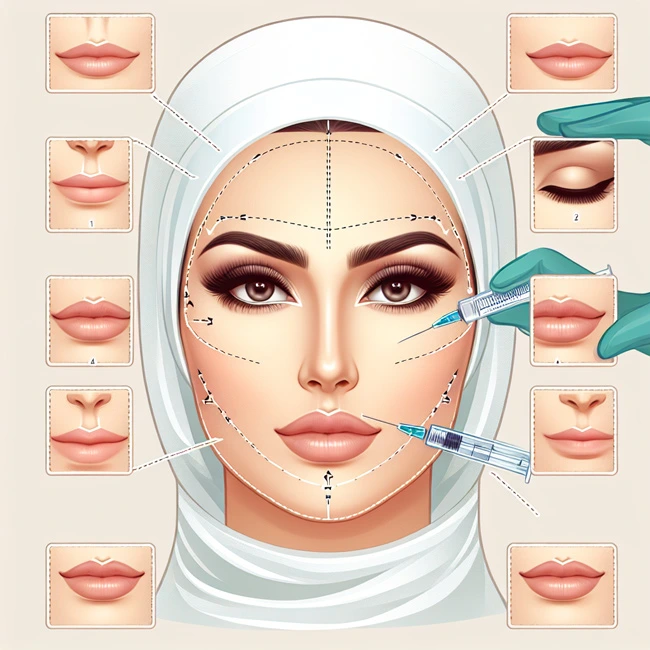 نواحی تزریق بوتاکس صورت